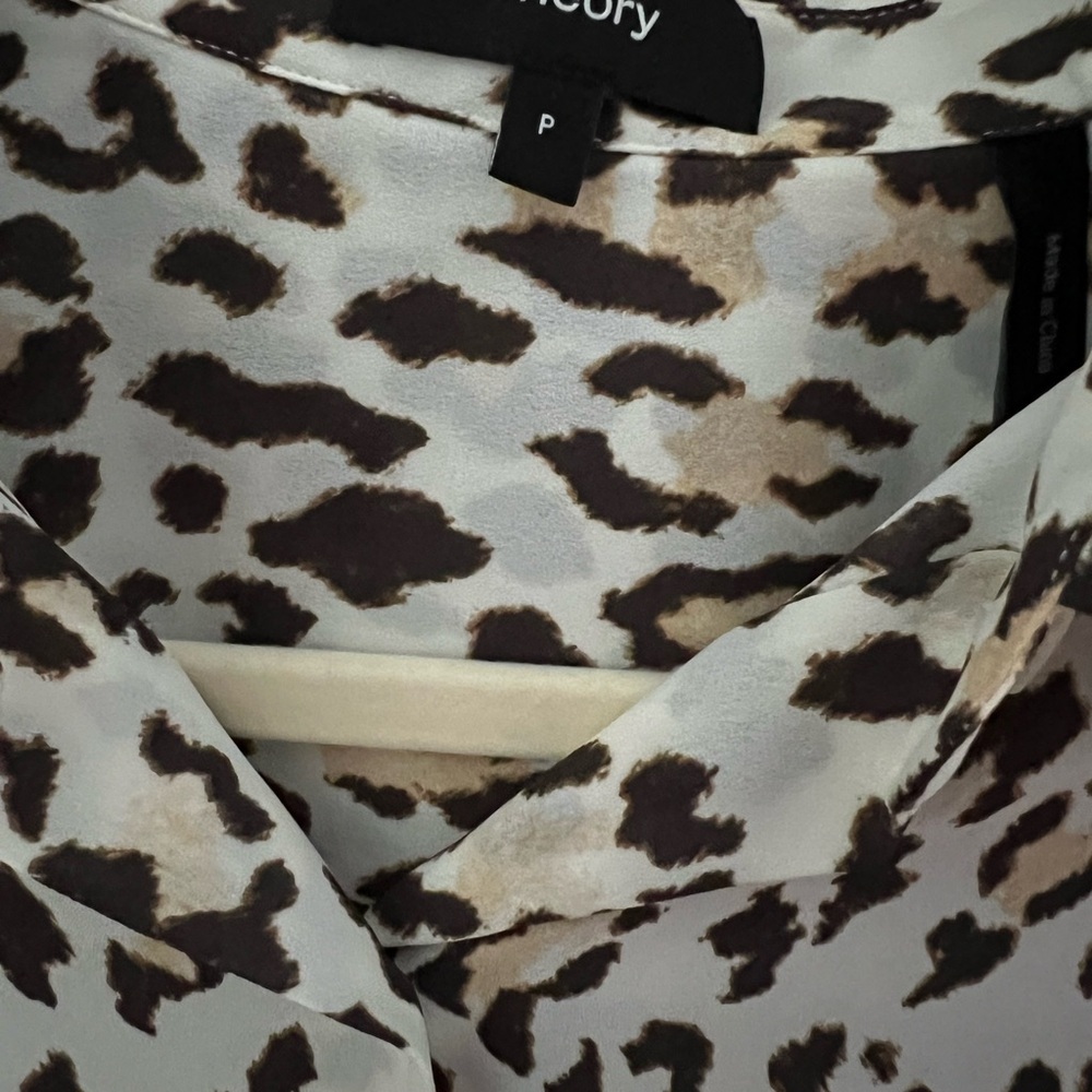Theory Leopard Print Classic Button Down Blouse - image 5